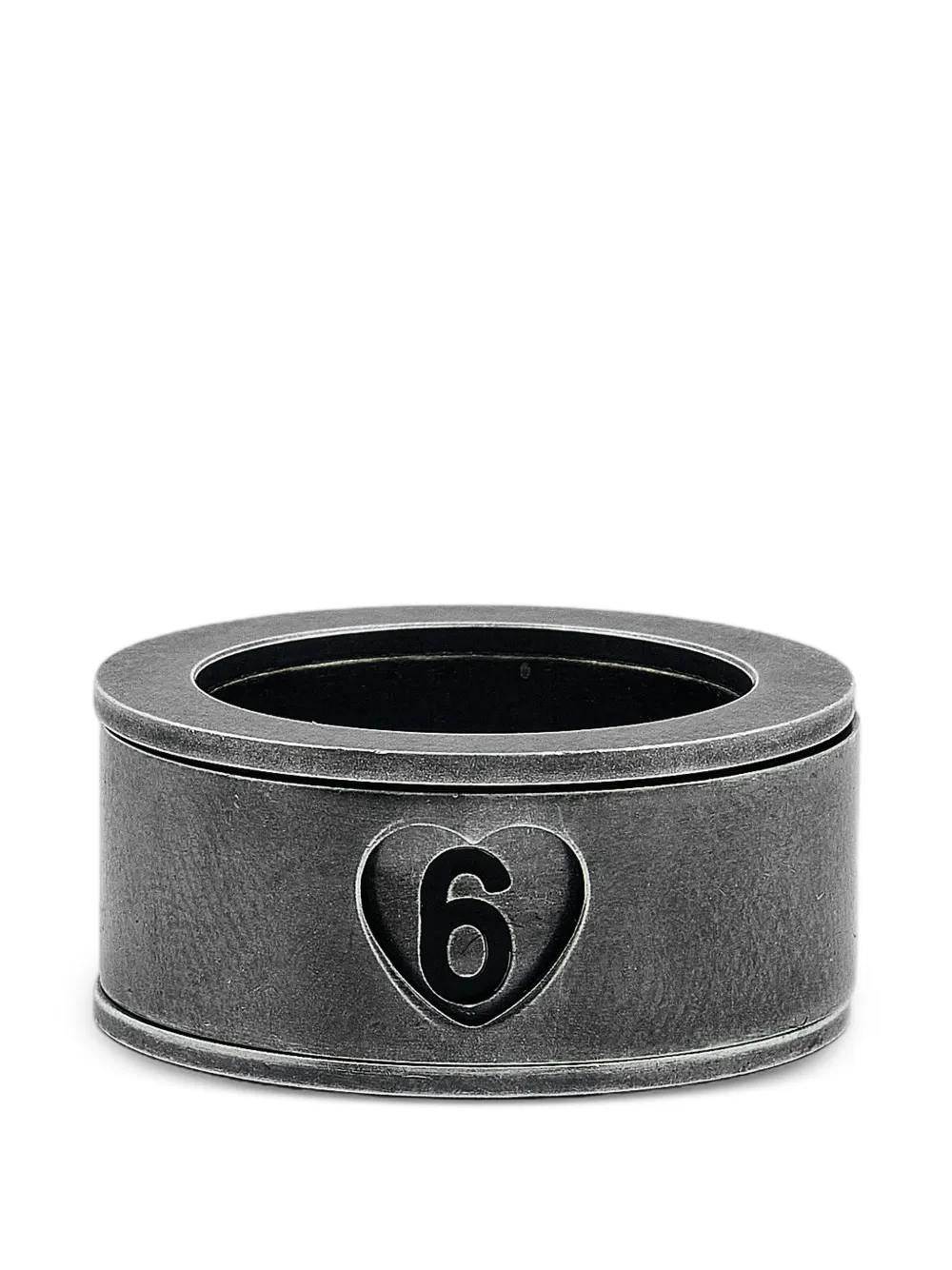 MM6 Maison Margiela embossed ring - Grigio