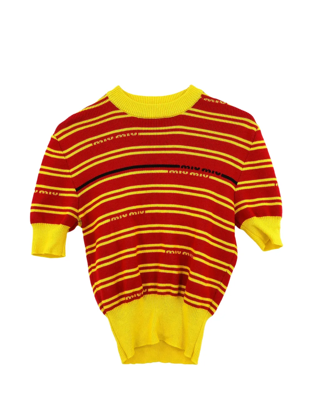 Miu Miu Pre-Owned T-shirt a righe 2019 - Giallo