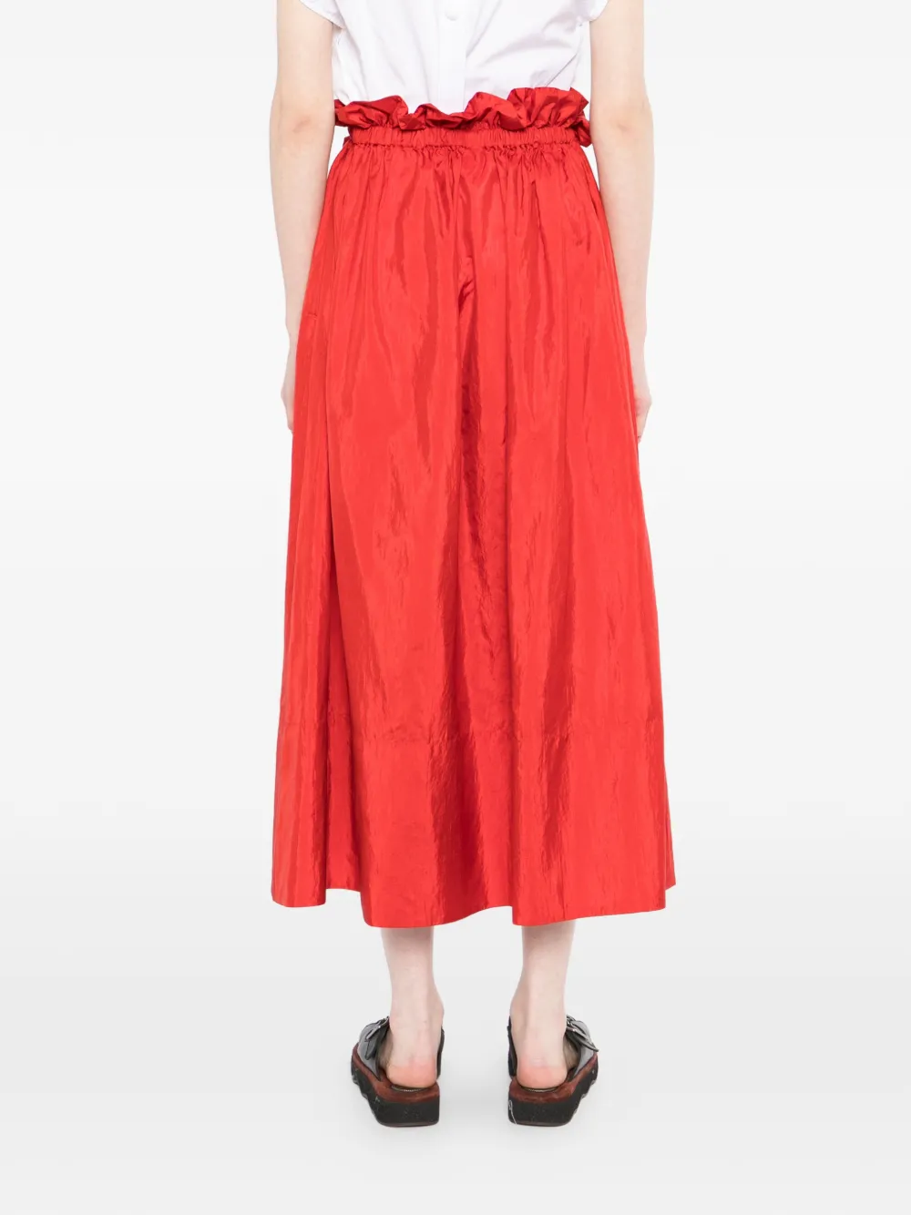 Jil Sander Rok met ruches Rood