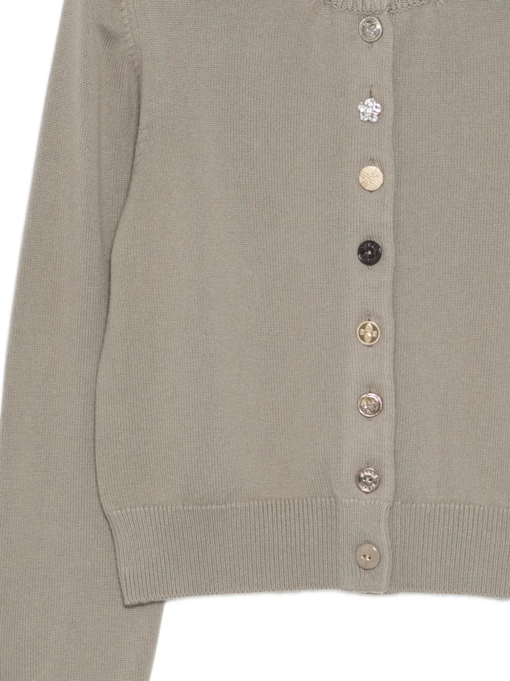  Barrie Cotton And Cashmere Jewelled Button Cardigan - Neutrals 