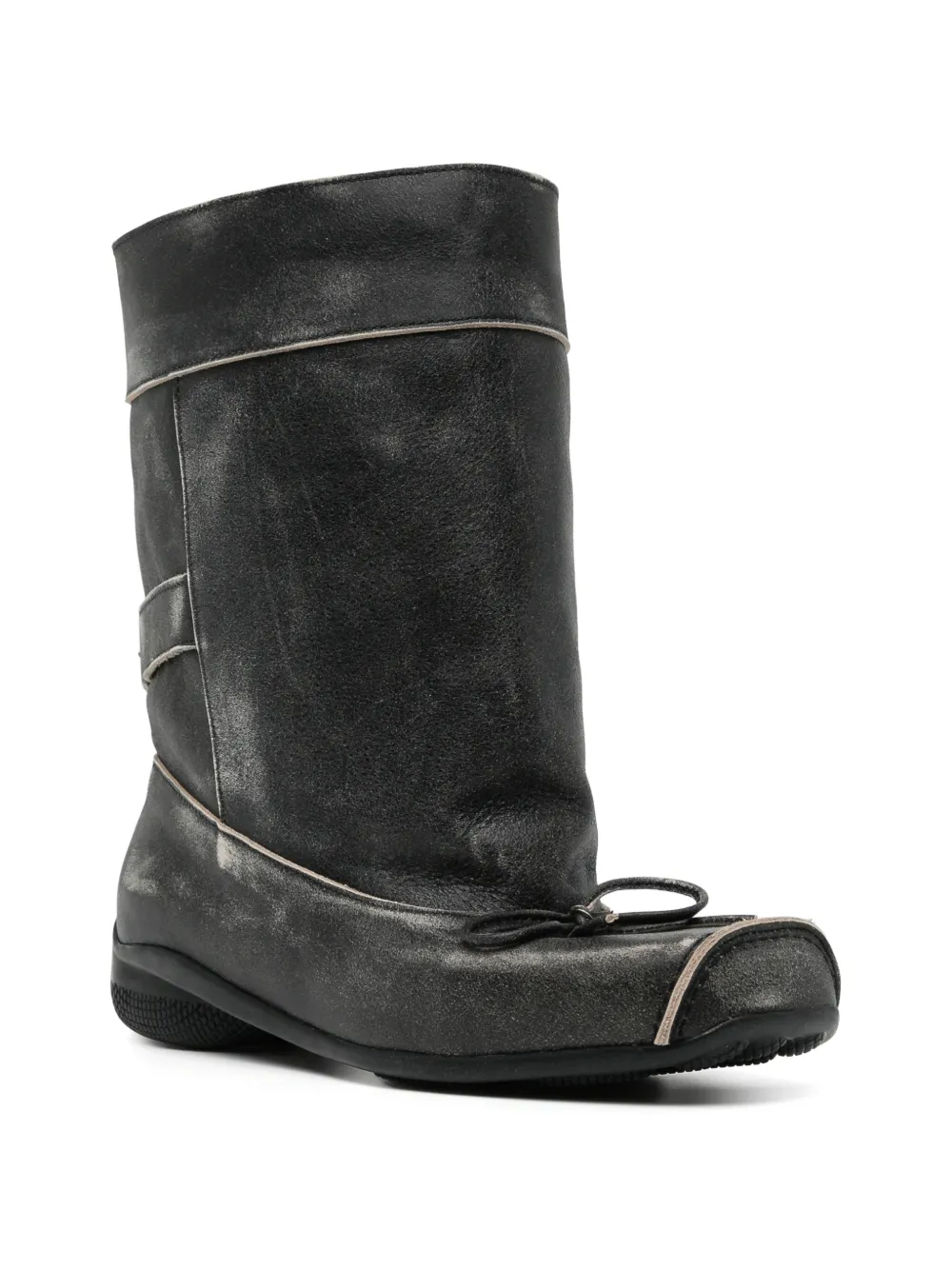 Open YY Bikerlaarzen met bloemstuds Zwart