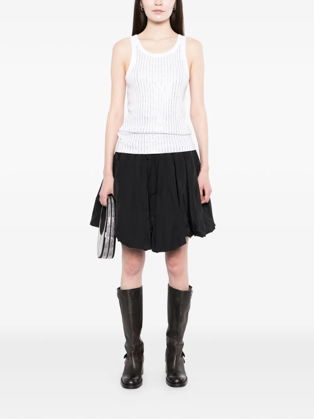  The Attico Ruffled Mini Skirt - Black 