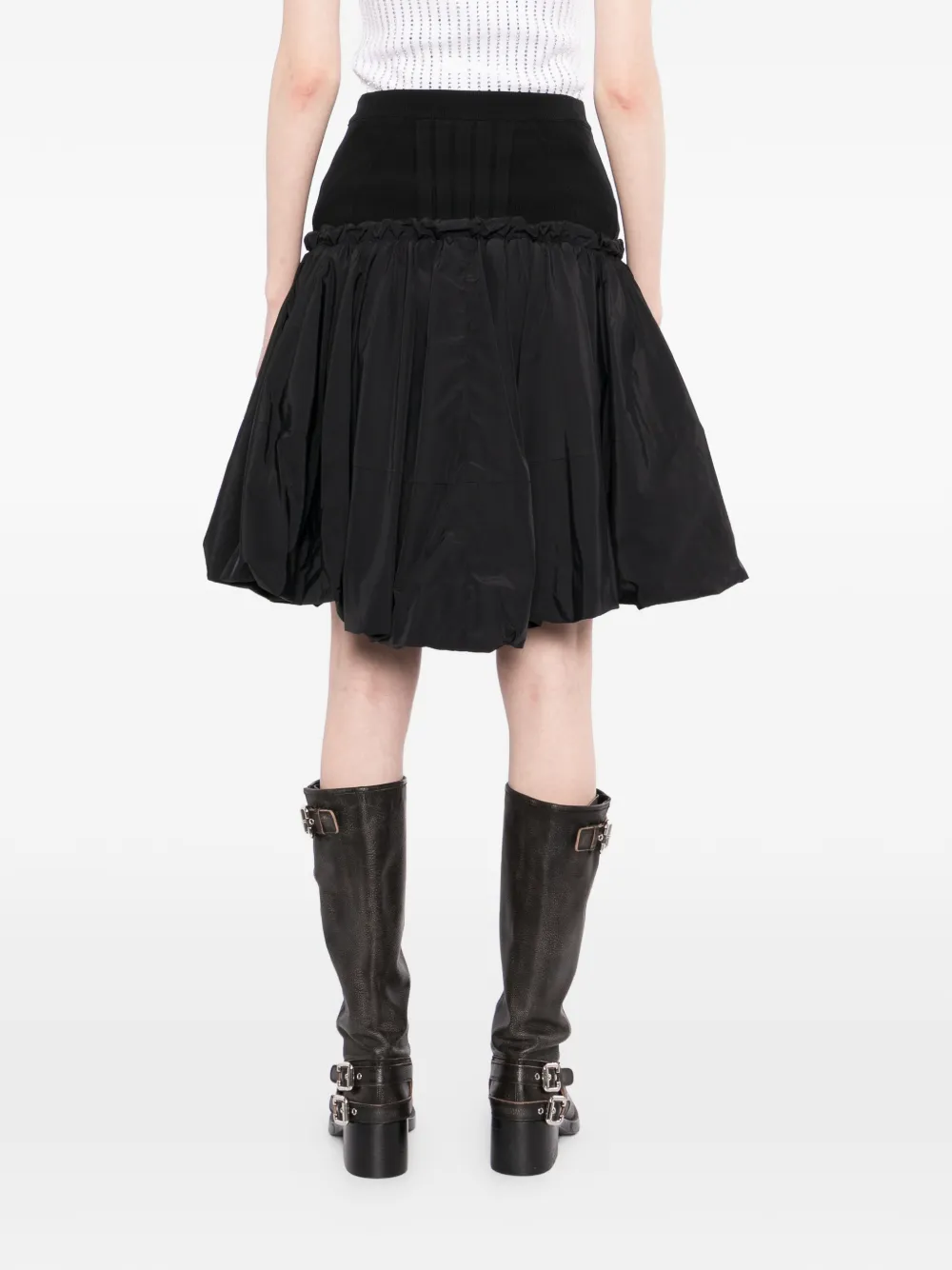 The Attico Mini-rok met ruches Zwart