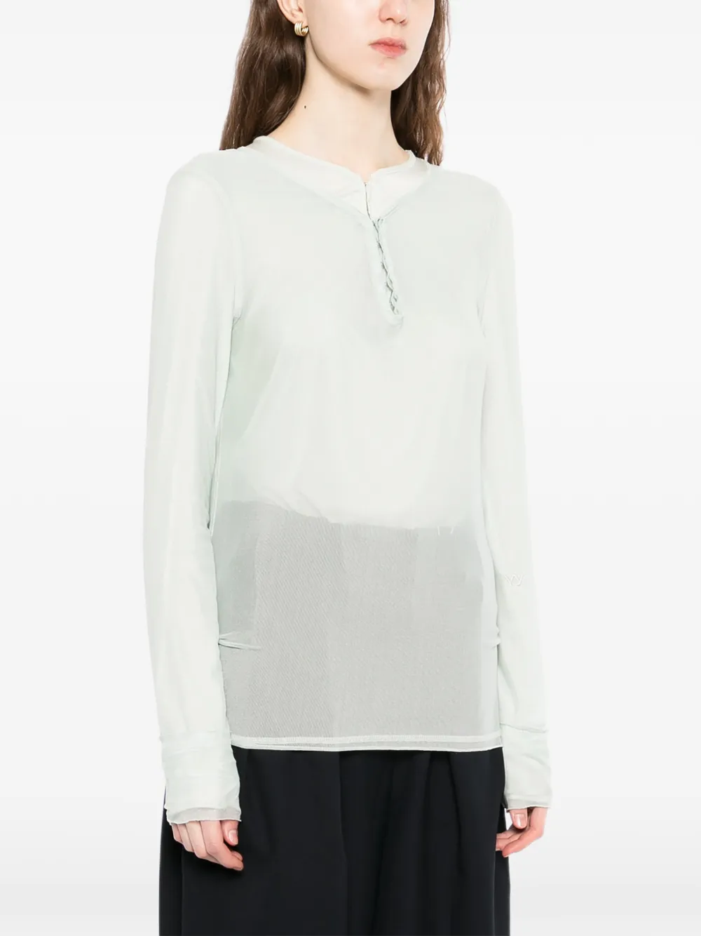  Open Yy Mesh Hooked T-shirt - Green 