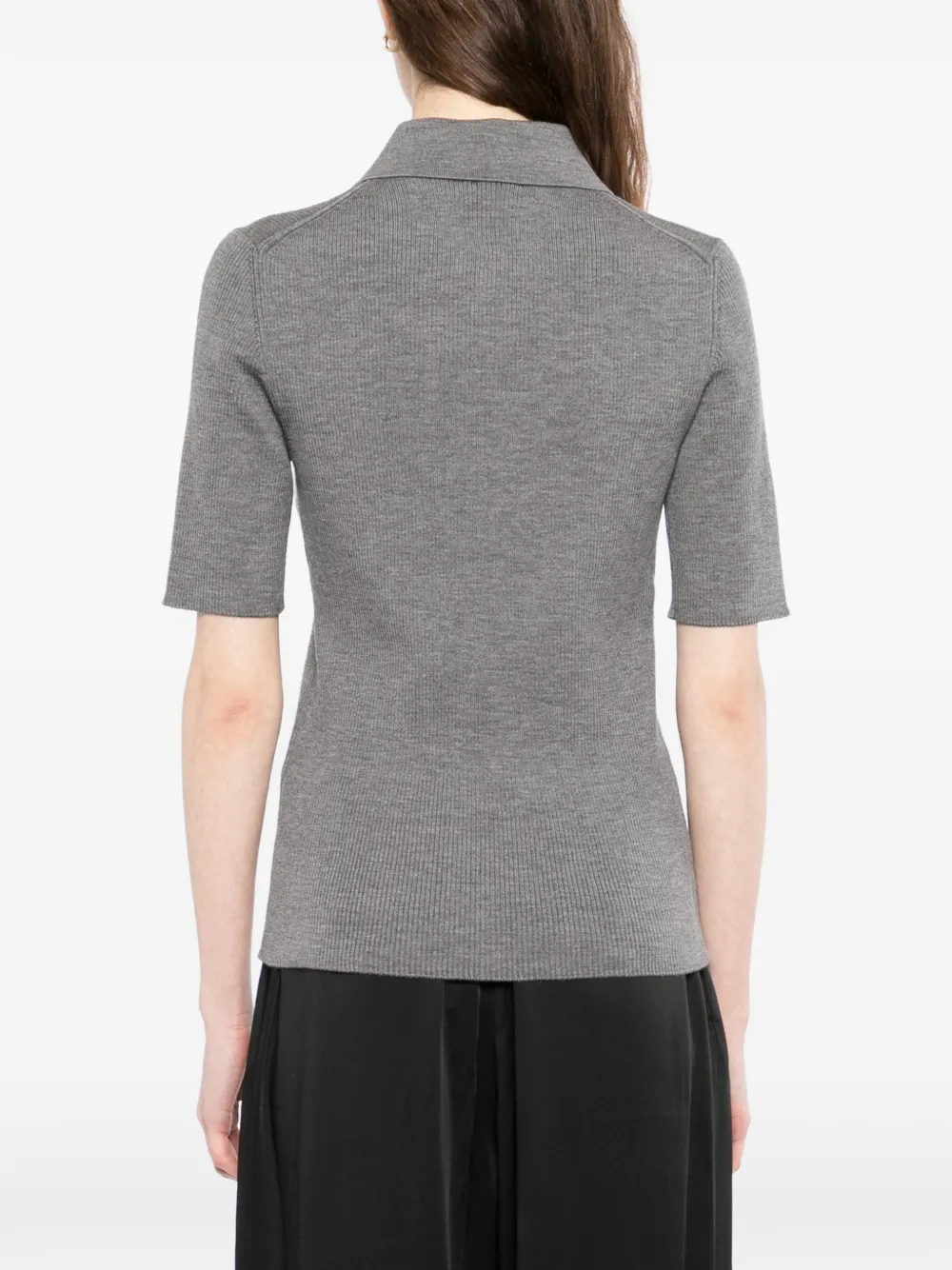 Jil Sander Geribbelde wollen polotop Grijs