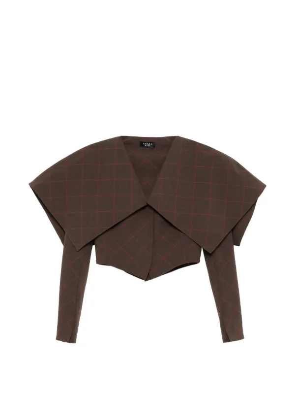 A.W.A.K.E. Mode Collar Crop Jacket in Brown