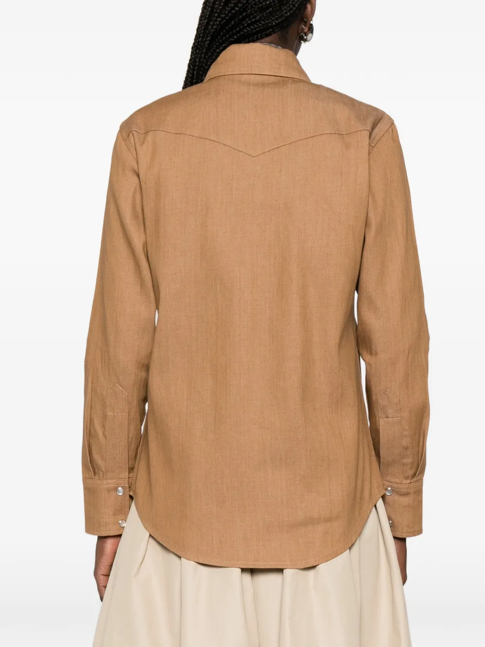 A.P.C. Blouse met borstzak en knopen Bruin