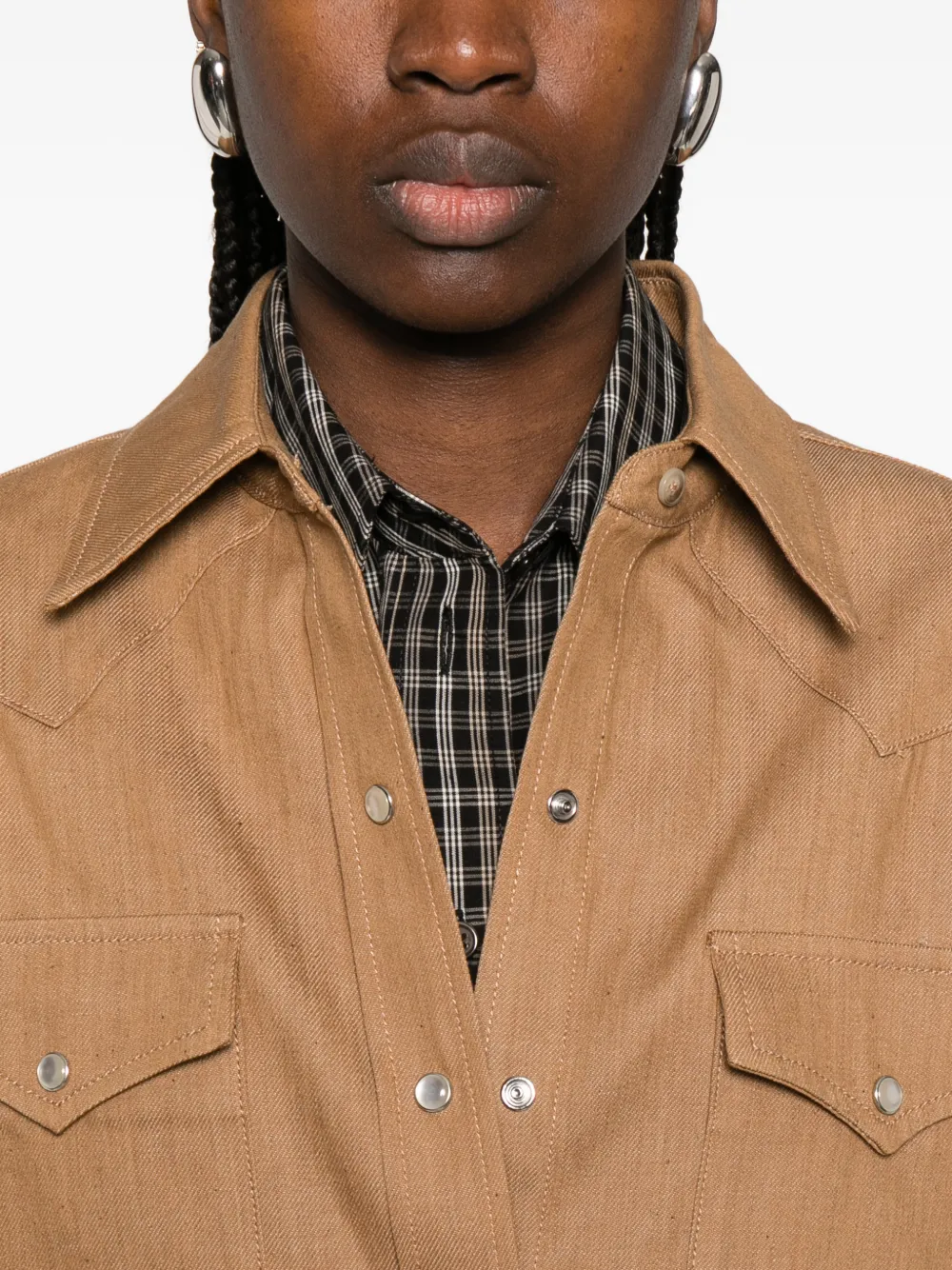 A.P.C. Blouse met borstzak en knopen Bruin