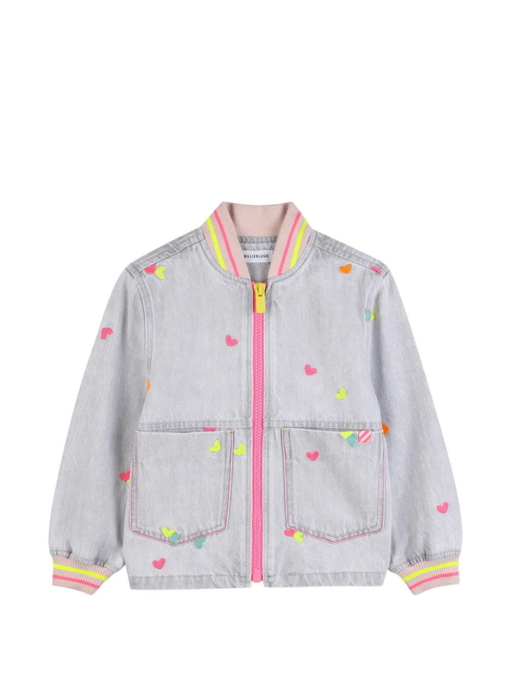 Billieblush heart-motif bomber jacket - Grau
