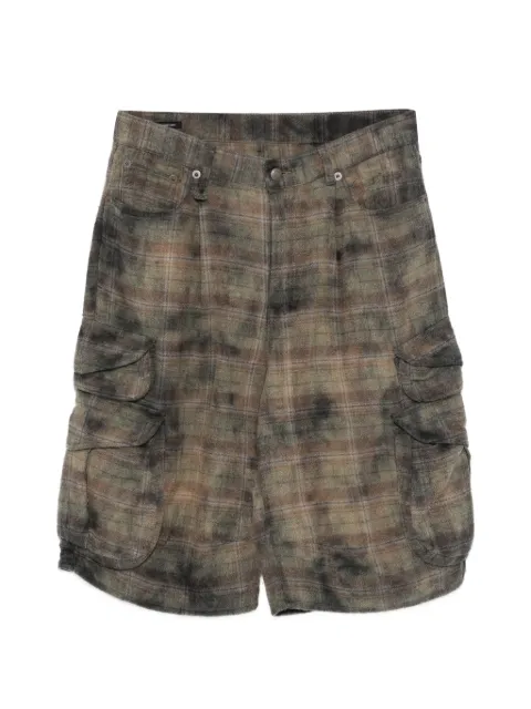 R13 shorts cargo con motivo de cuadros