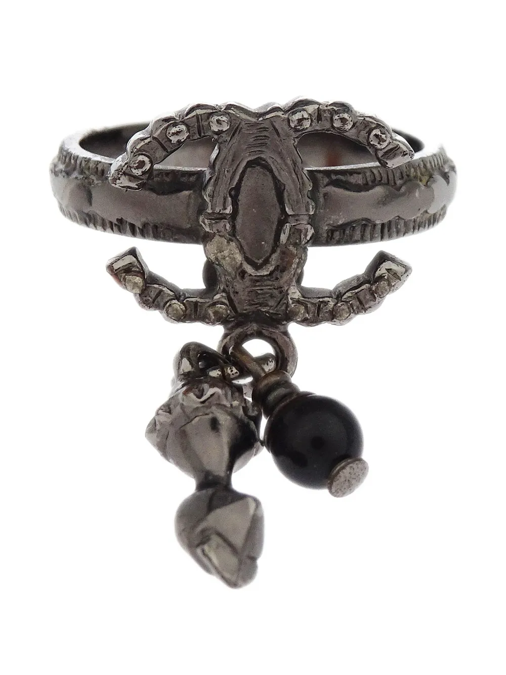 CHANEL Pre-Owned Anello con dettaglio Cc 2012 - Grigio