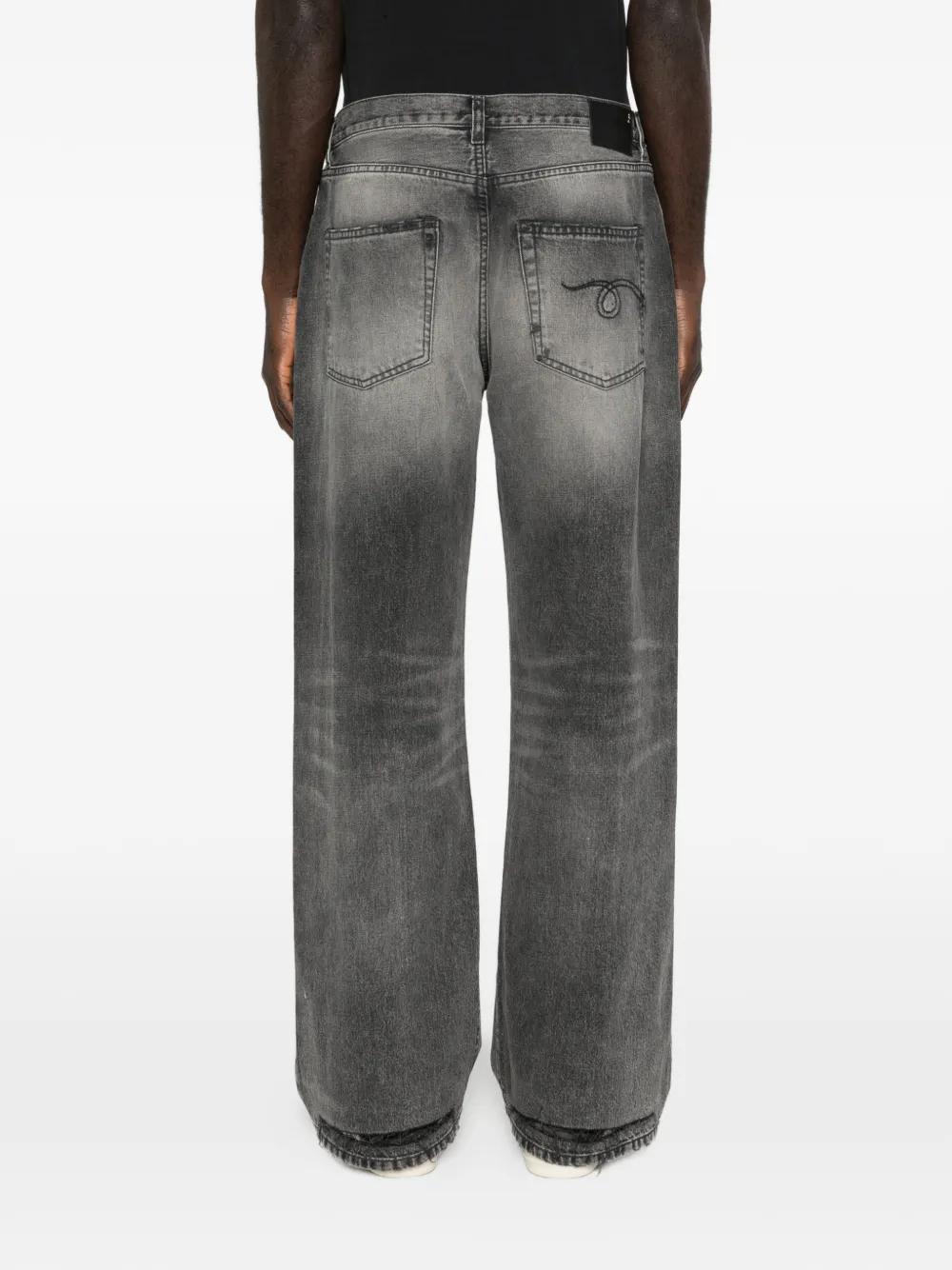 R13 Jeans met franje Zwart