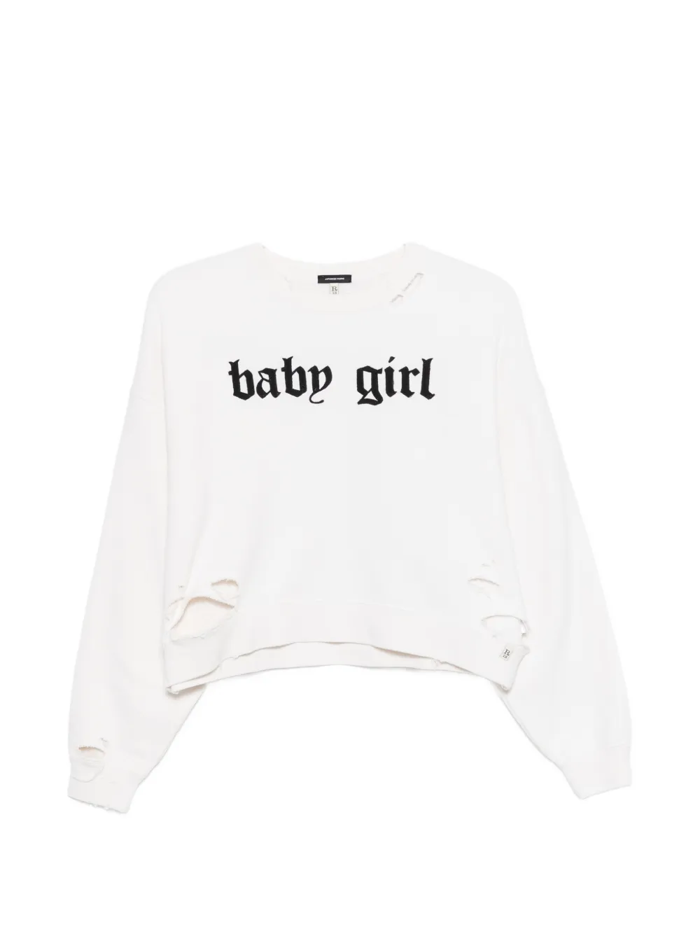 R13 Baby Girl distressed sweatshirt - Bianco