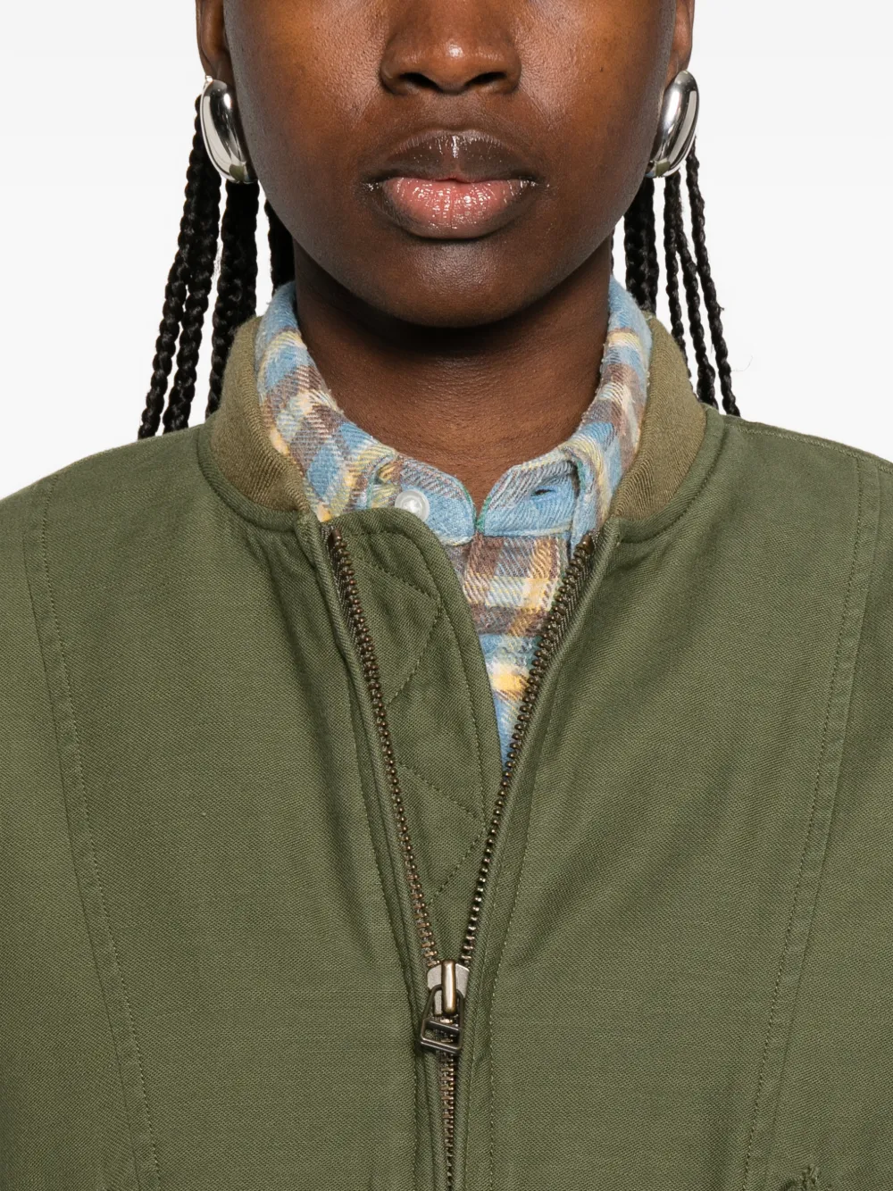 R13 Bubble Pocket Bomber Jacket in Green, view 5
