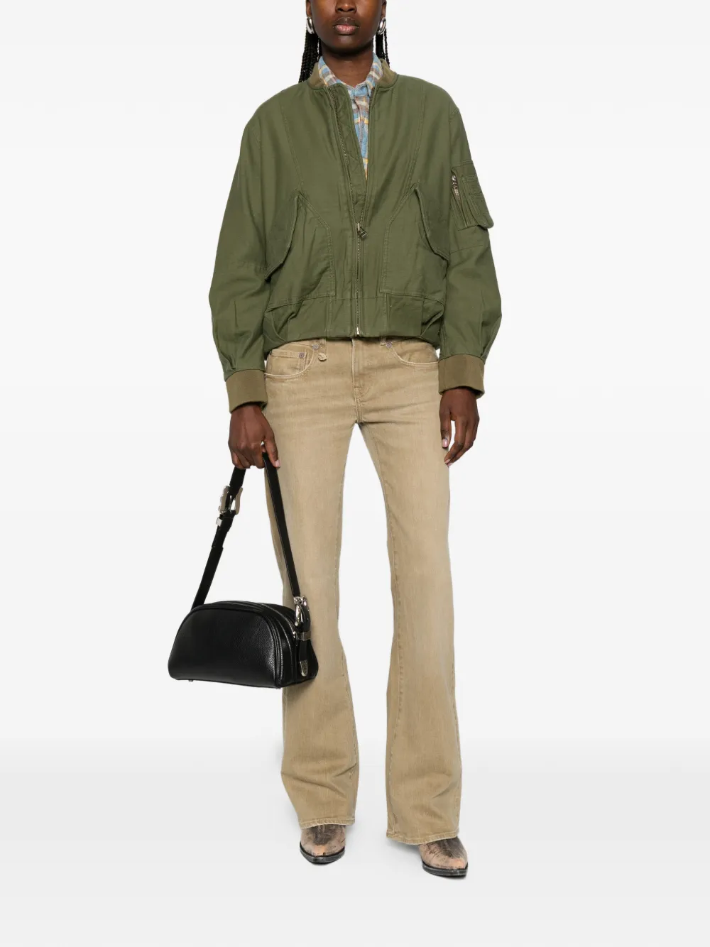  R13 Bubble Pocket Bomber Jacket - Green 