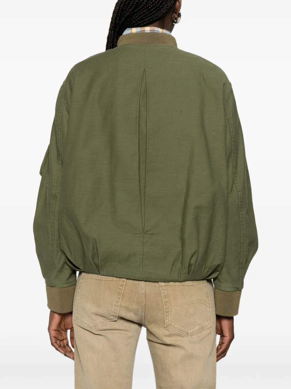 R13 Bubble Pocket Bomber Jacket in Green, view 4