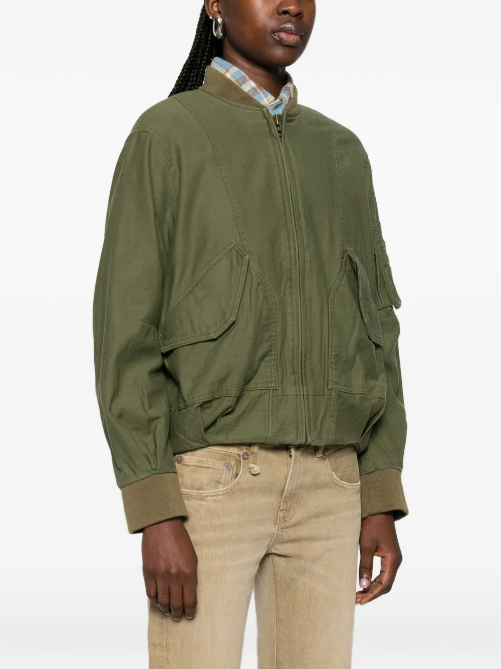  R13 Bubble Pocket Bomber Jacket - Green 