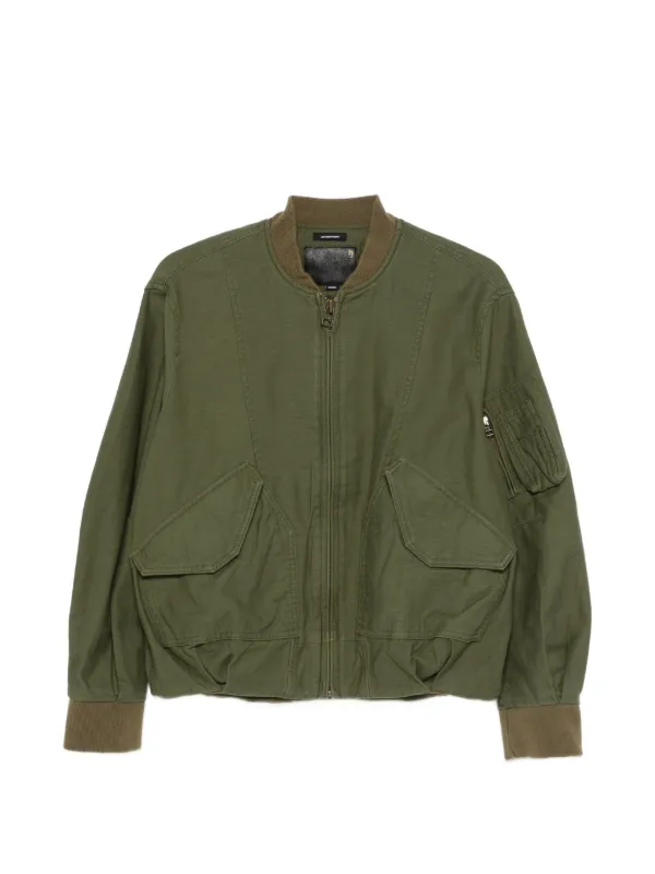 R13 Bubble Pocket Bomber Jacket in Green