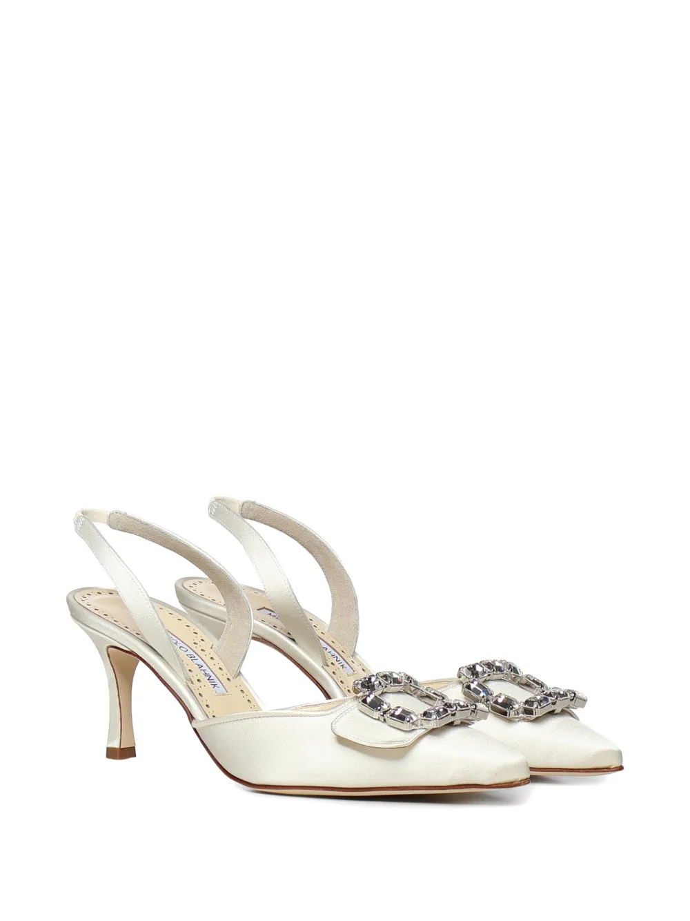 Manolo Blahnik Mayjousli slingback pumps verfraaid met gesp Beige