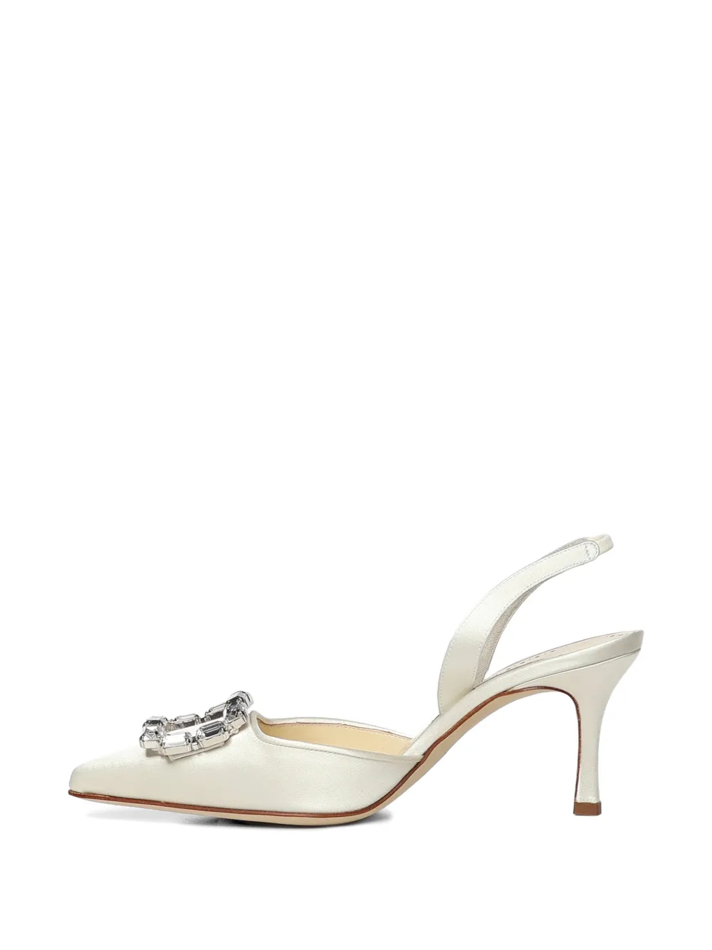 Manolo Blahnik Mayjousli slingback pumps verfraaid met gesp Beige
