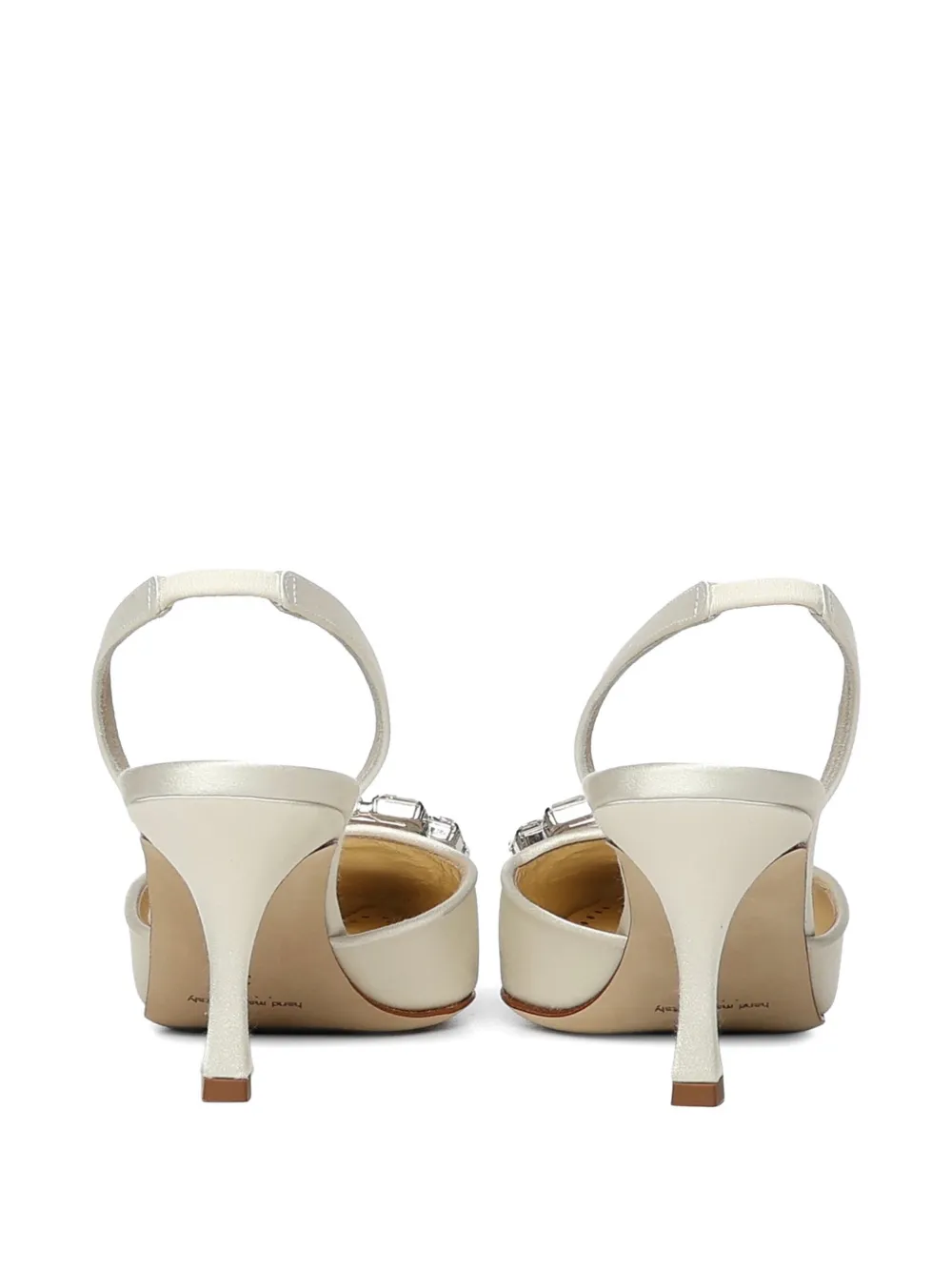 Manolo Blahnik Mayjousli slingback pumps verfraaid met gesp Beige