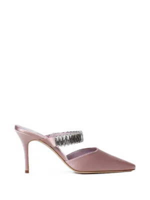 Manolo Blahnik クロスストラップ ミュール | パープル | FARFETCH JP