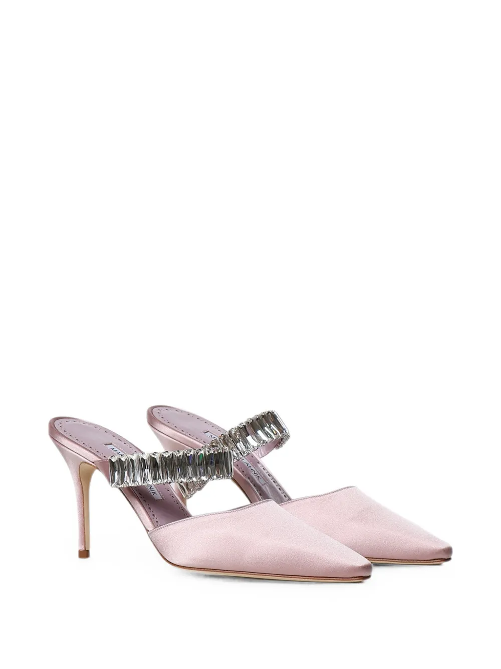 Manolo Blahnik crystal-embellished pointed-toe sandals Roze
