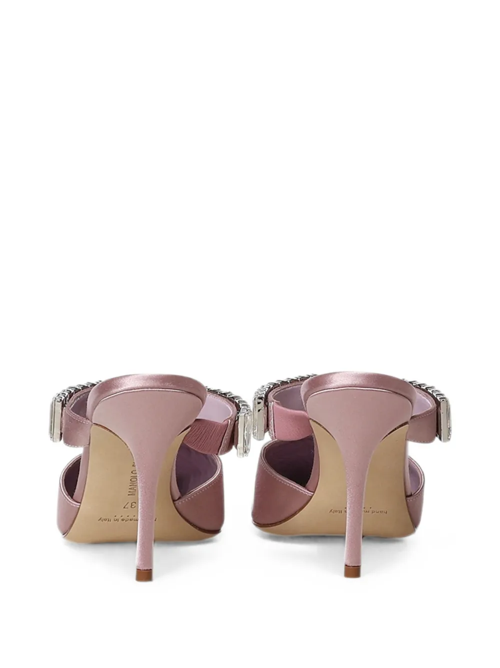 Manolo Blahnik crystal-embellished pointed-toe sandals Roze