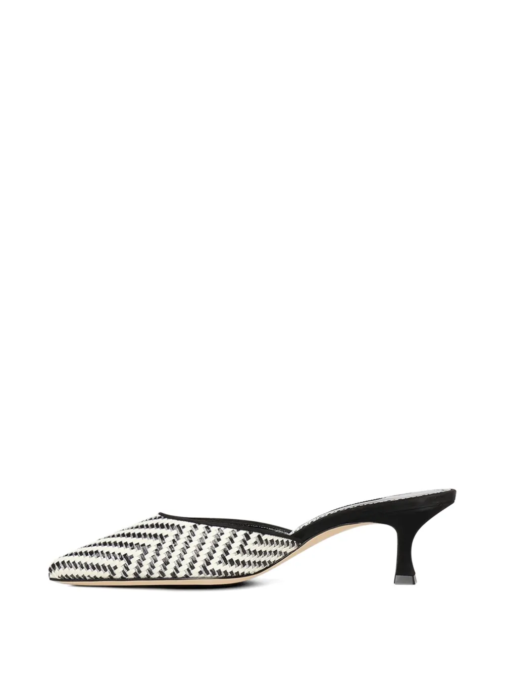 Manolo Blahnik woven-design point-toe mules Zwart