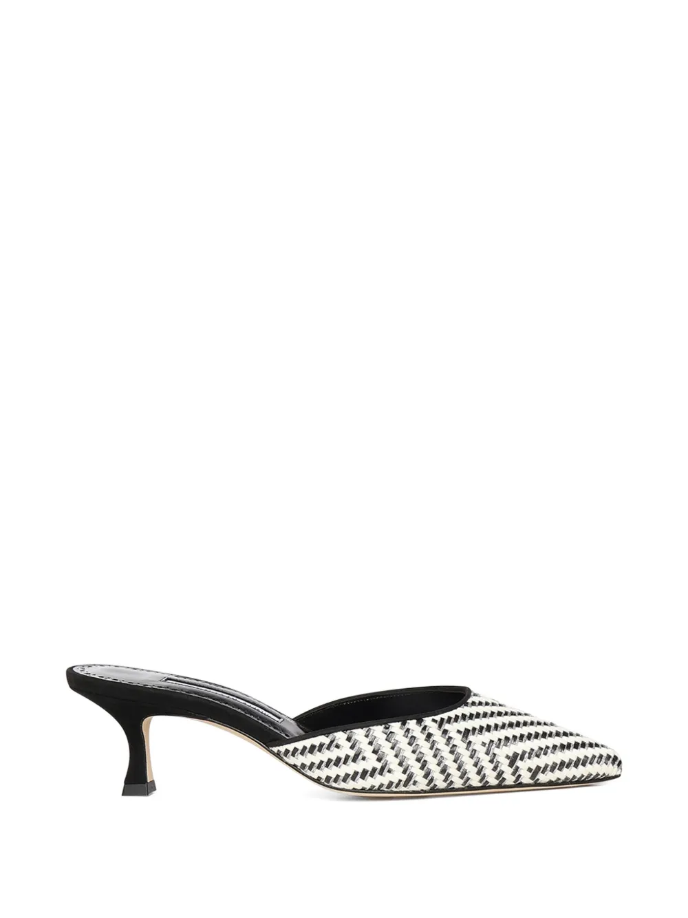 Manolo Blahnik woven-design point-toe mules Zwart