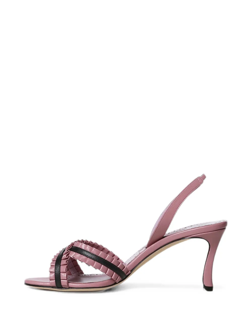 Manolo Blahnik Volusan ruffled slingback sandals Roze