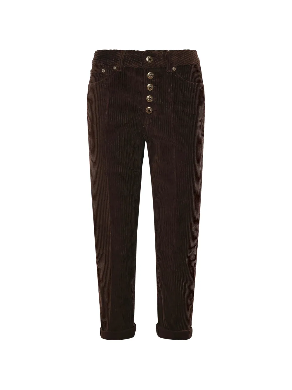 DONDUP corduroy-texture five-pocket jeans - Marrone
