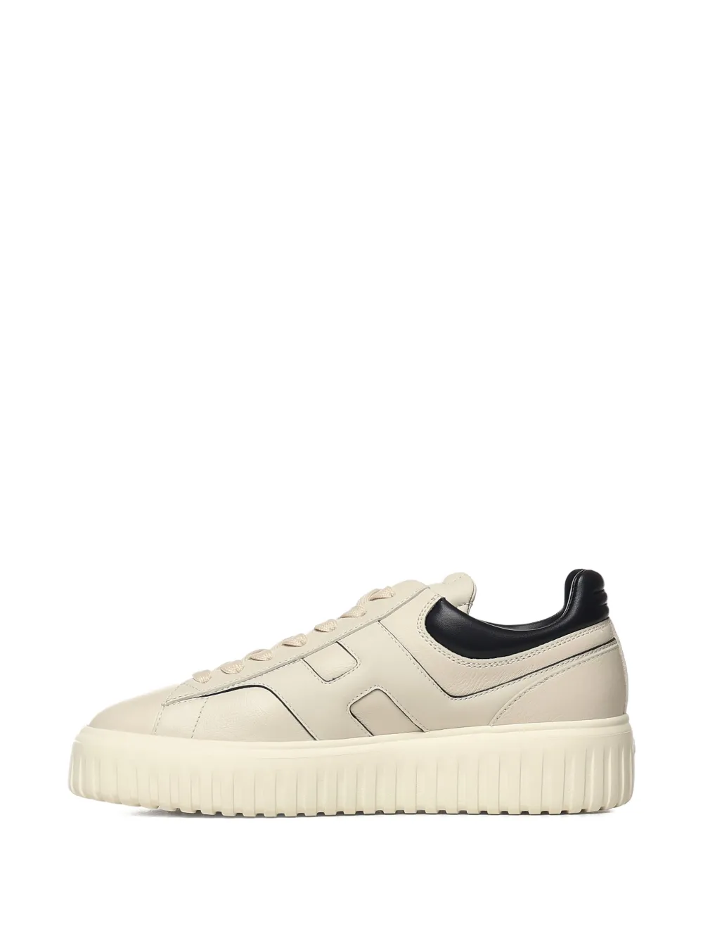 Hogan H-Stripes lace-up leather sneakers Beige