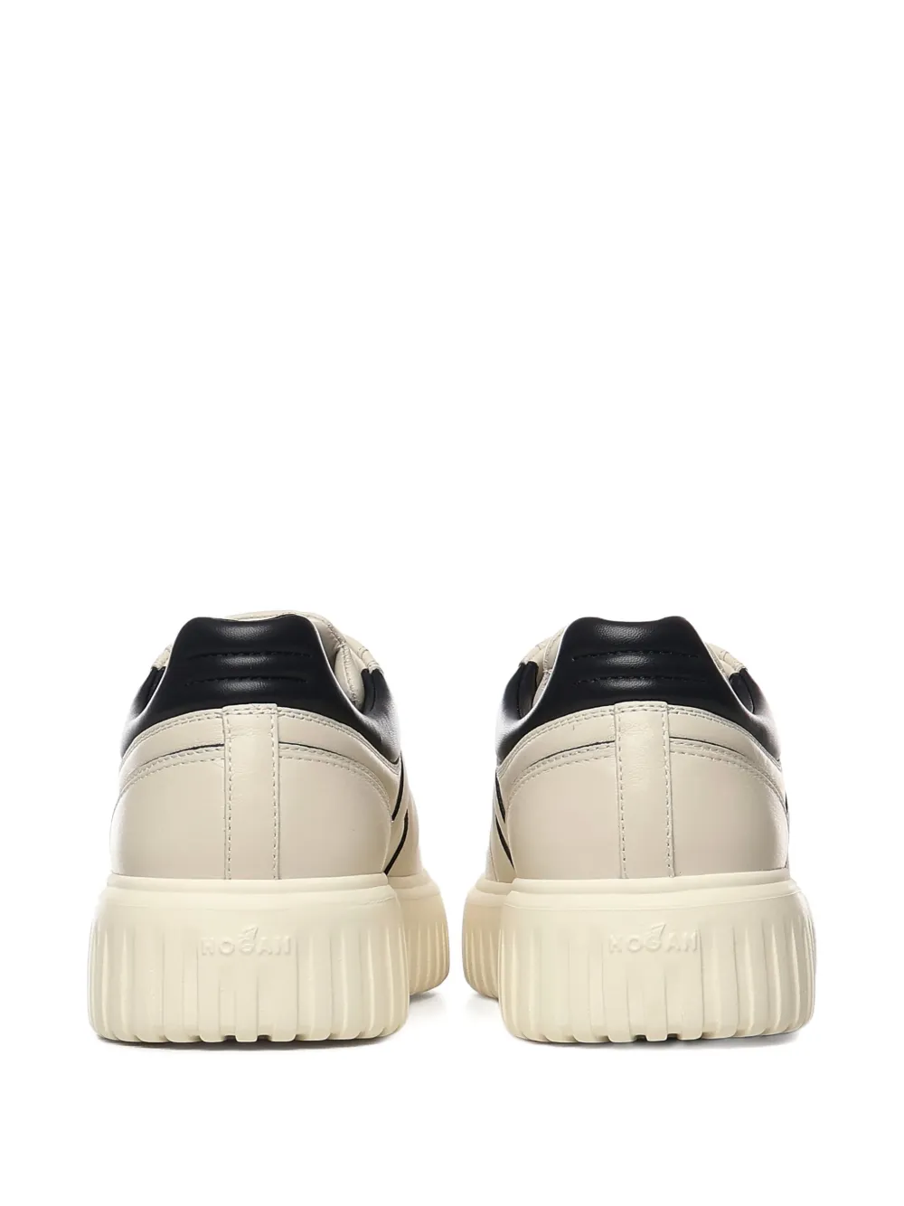 Hogan H-Stripes lace-up leather sneakers Beige