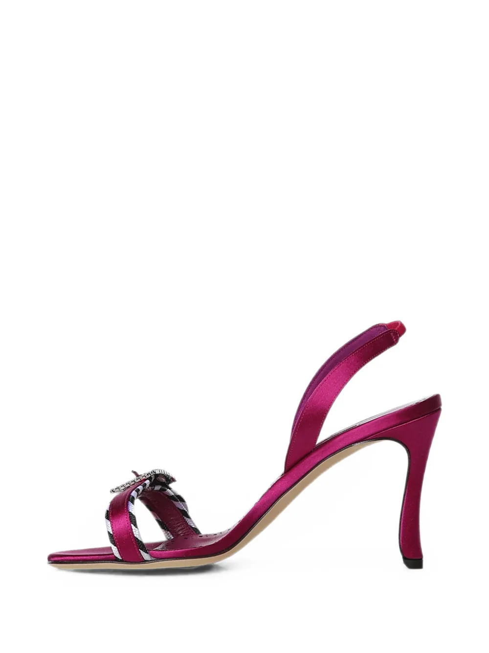 Manolo Blahnik crystal-buckle slingback sandals Roze