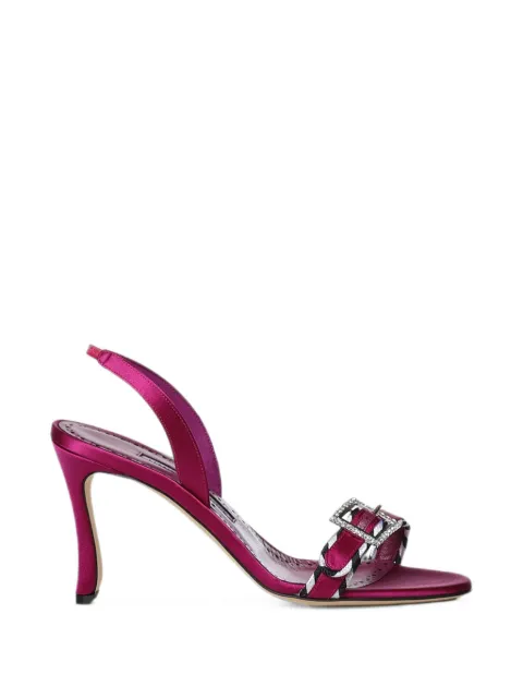 Manolo Blahnik crystal-buckle slingback sandals