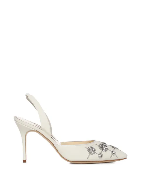 Manolo Blahnik Ralyne crystal-embellished slingback pumps