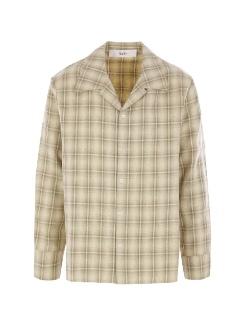 Séfr Ignacio notched collar checked shirt