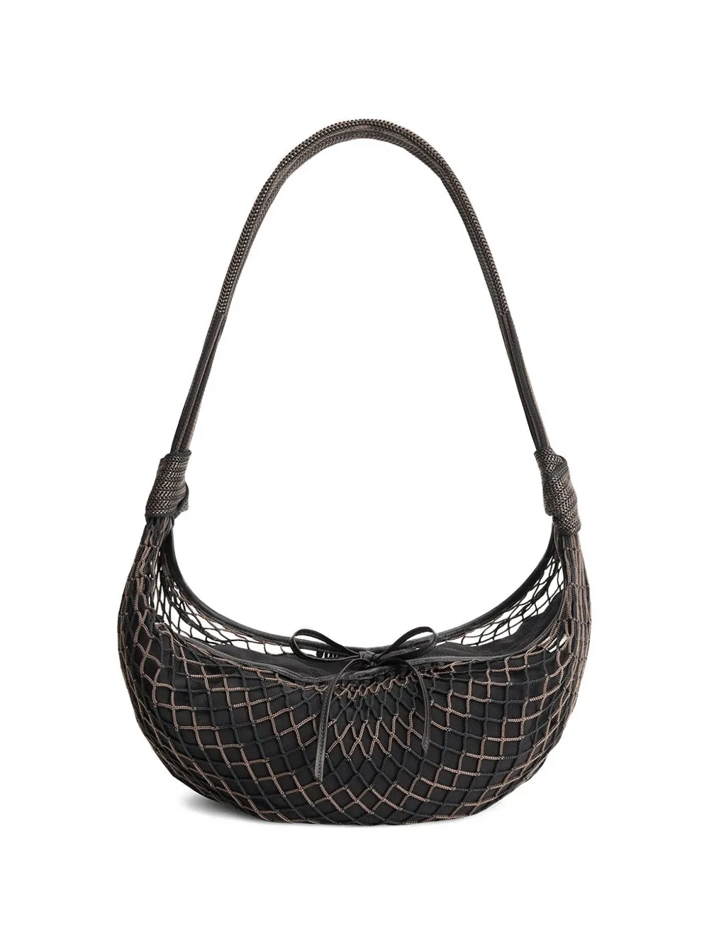 LEMAIRE Fortune Croissant bow-embellishment shoulder bag - Nero