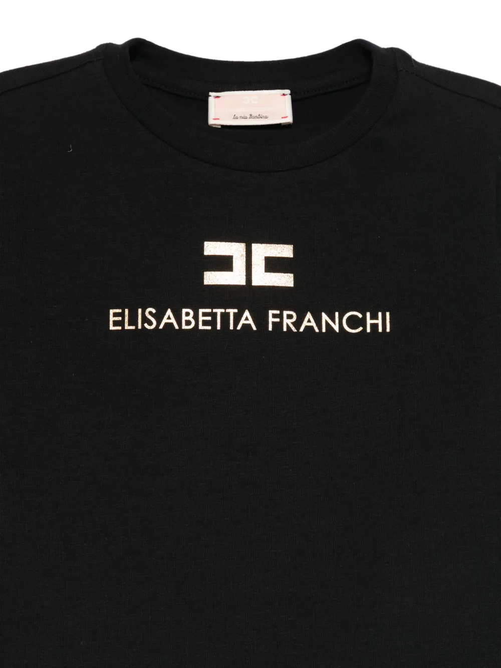 Elisabetta Franchi La Mia Bambina T-shirt met logoprint Zwart