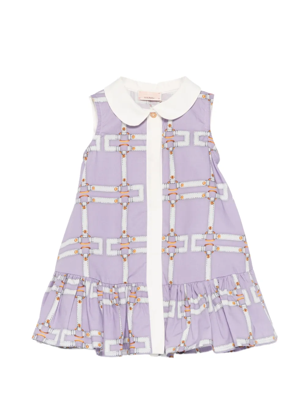 Elisabetta Franchi La Mia Bambina ruffled-hem bloomers and dress set - Viola