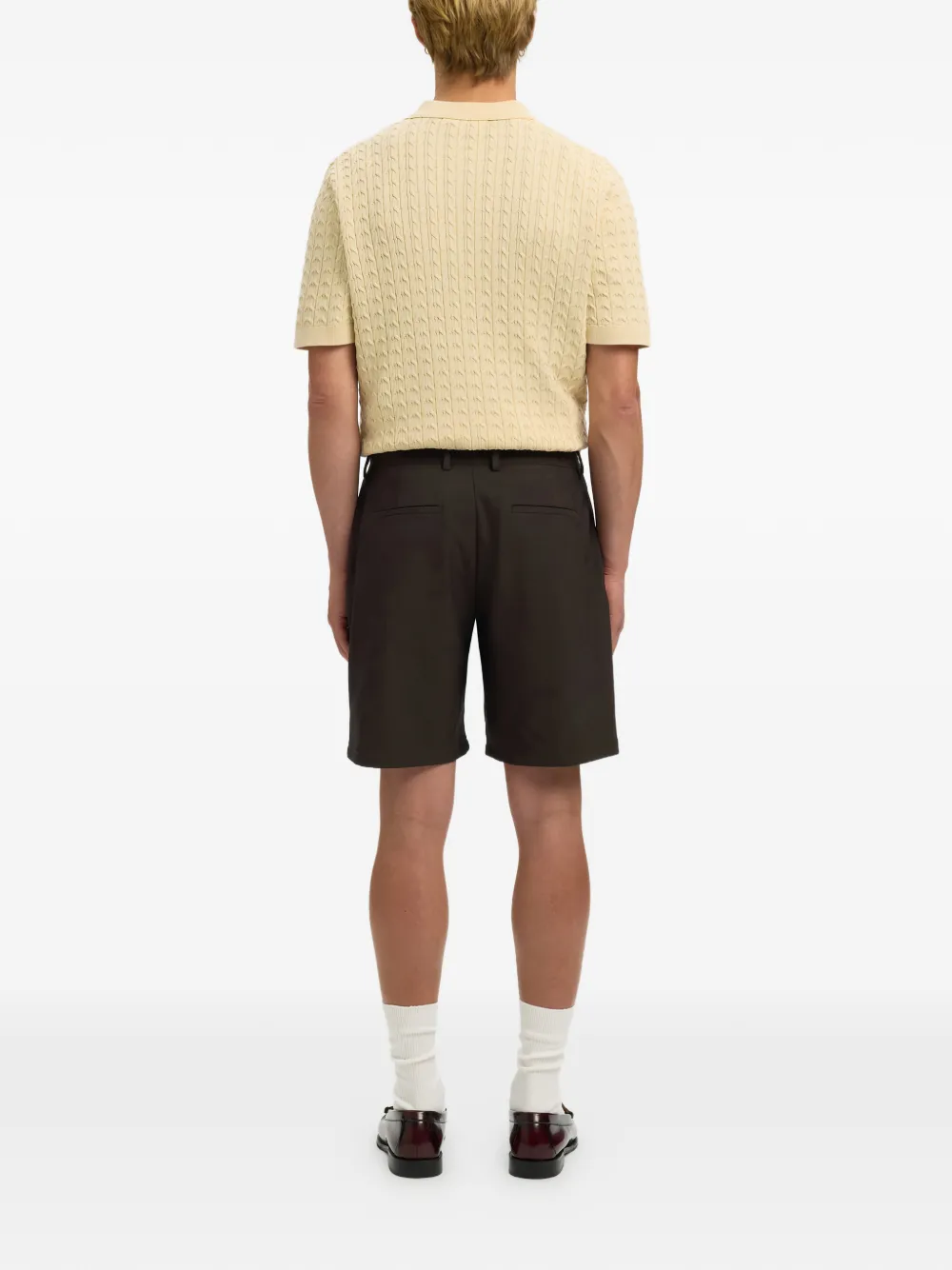  Selected Buttoned Shorts - Brown 