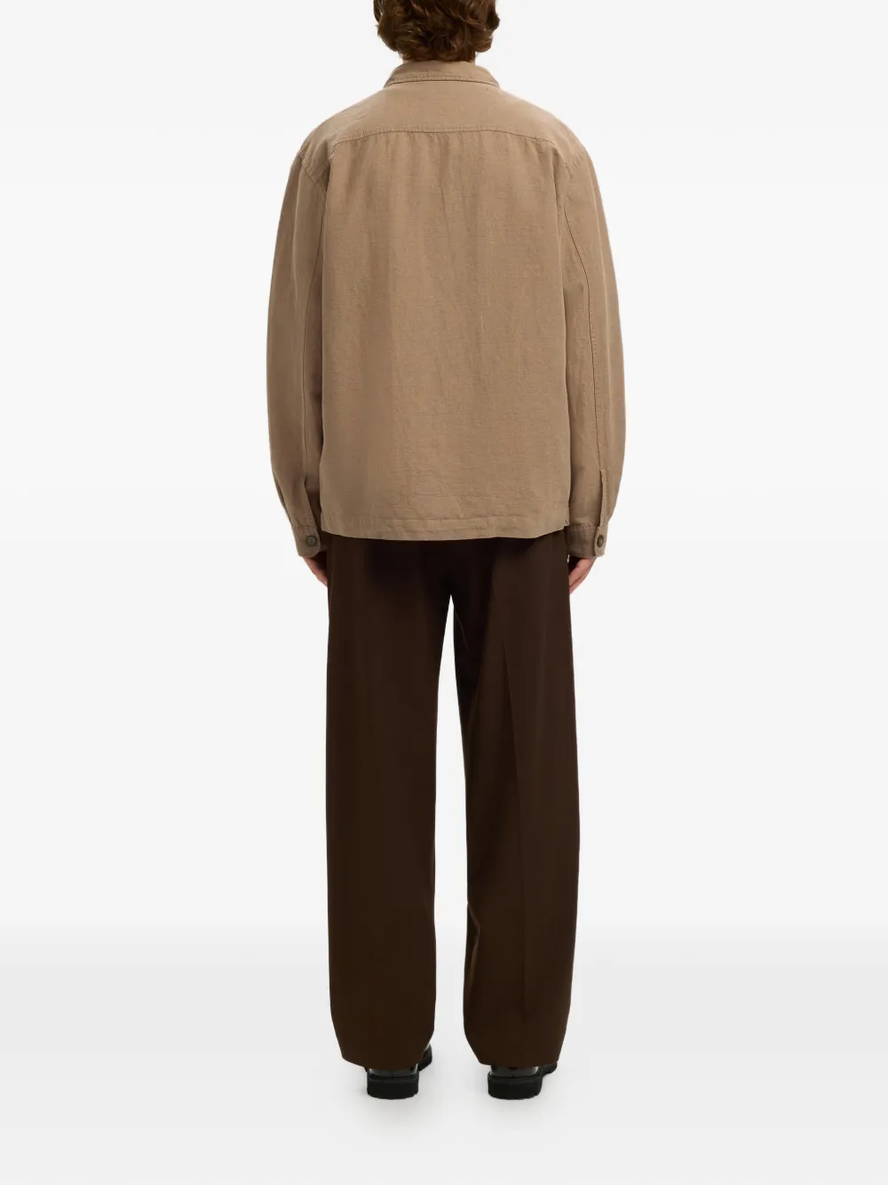  Selected Flap-pocket Buttoned Overshirt - Brown 