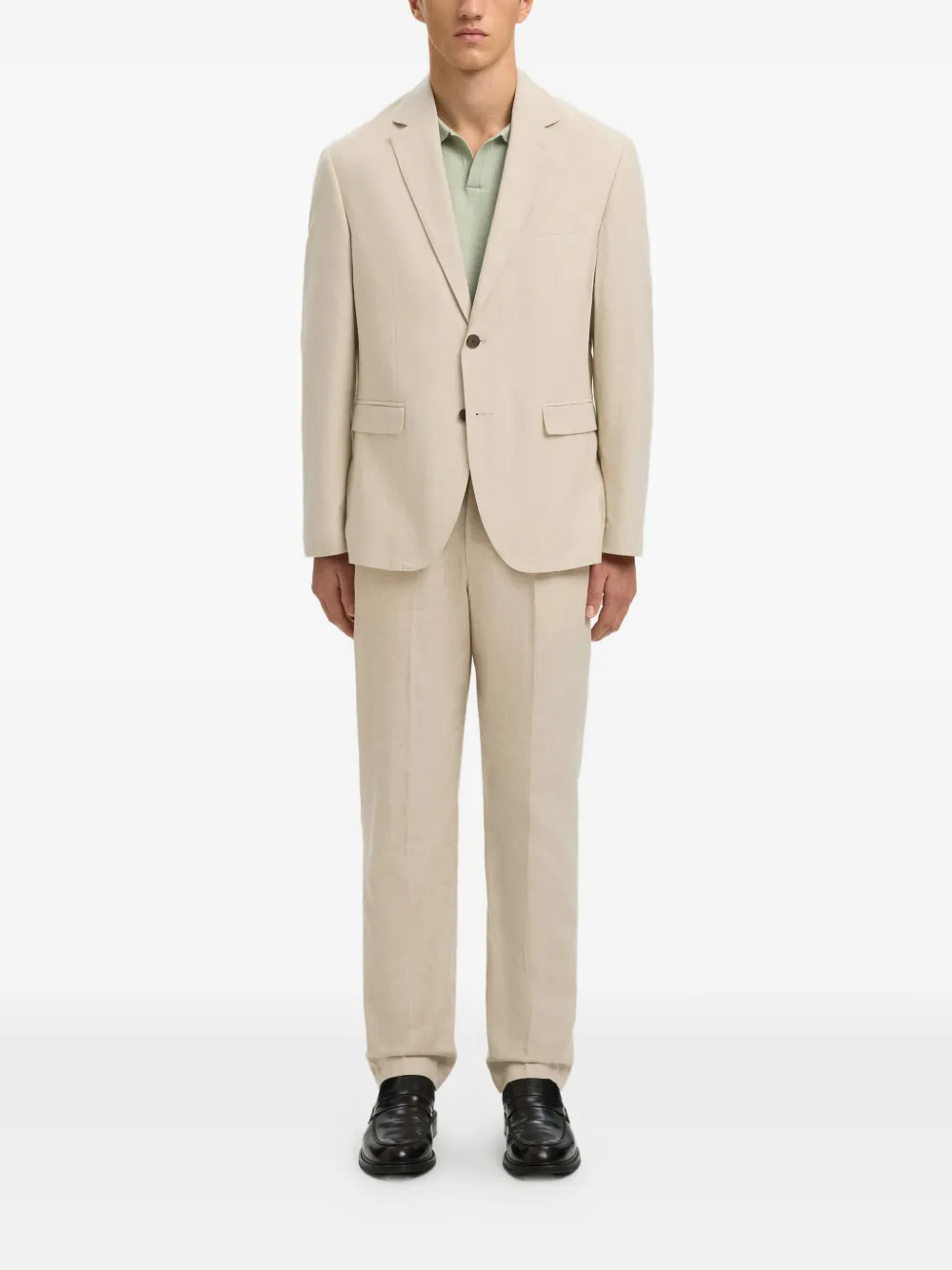 SELECTED Broek met elastische taille Beige
