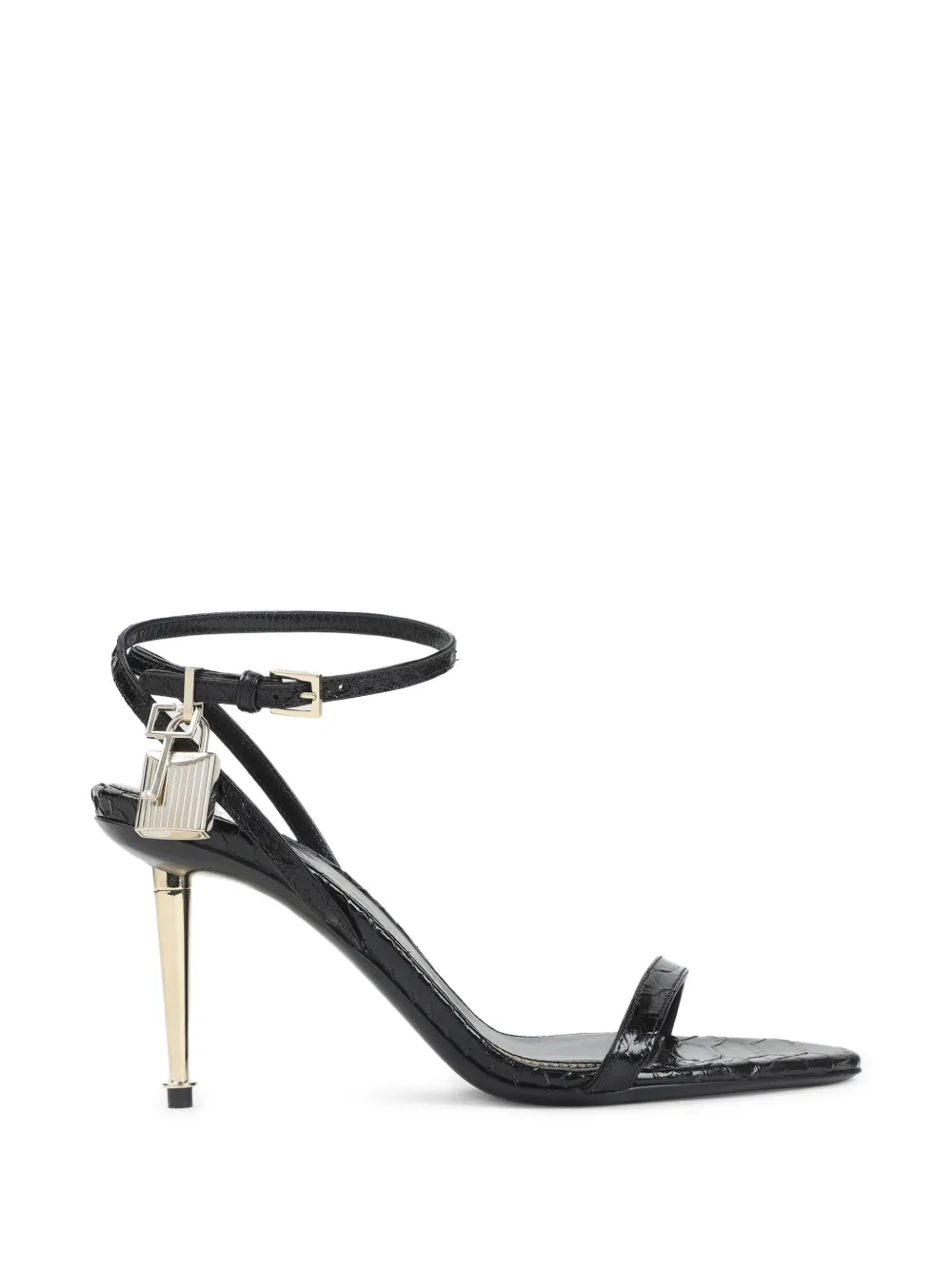 TOM FORD padlock-detail heeled sandals Zwart