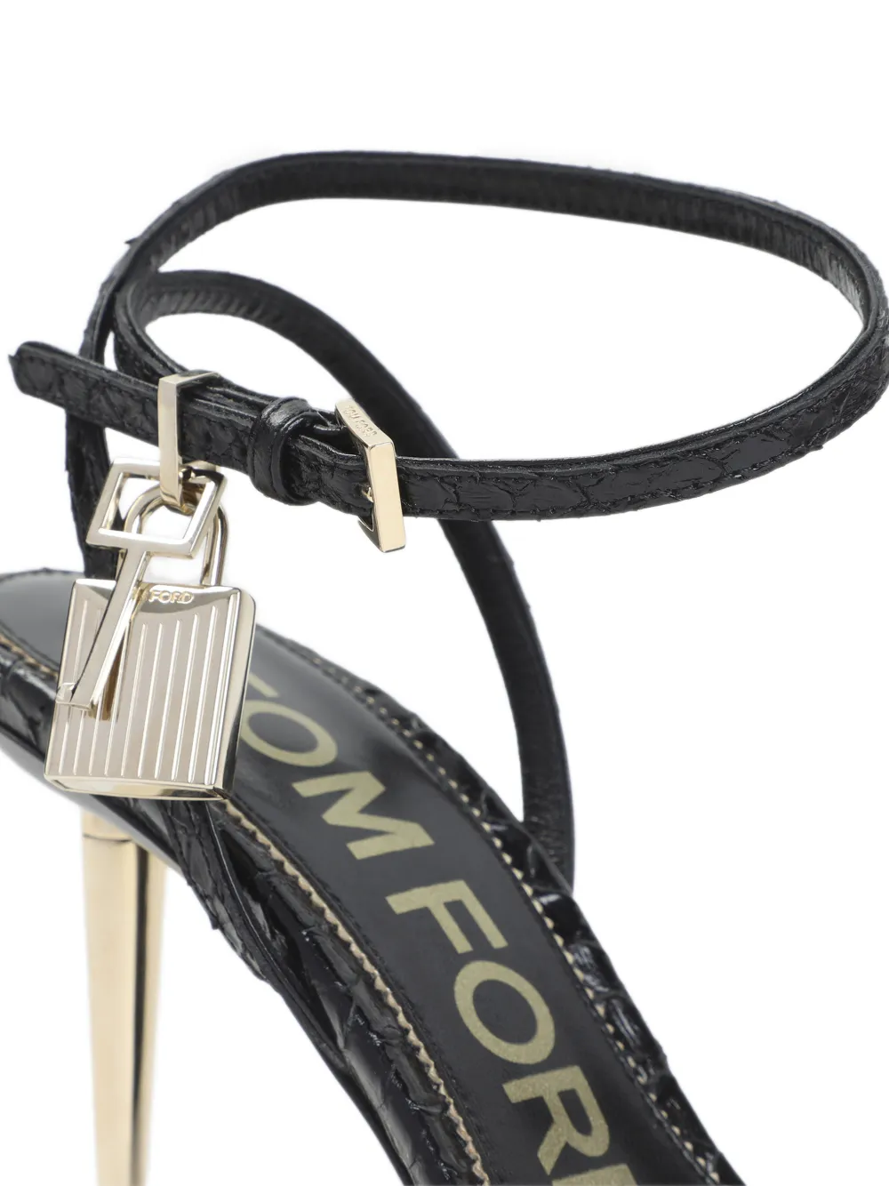 TOM FORD Sandalen met hangslot en hak Zwart
