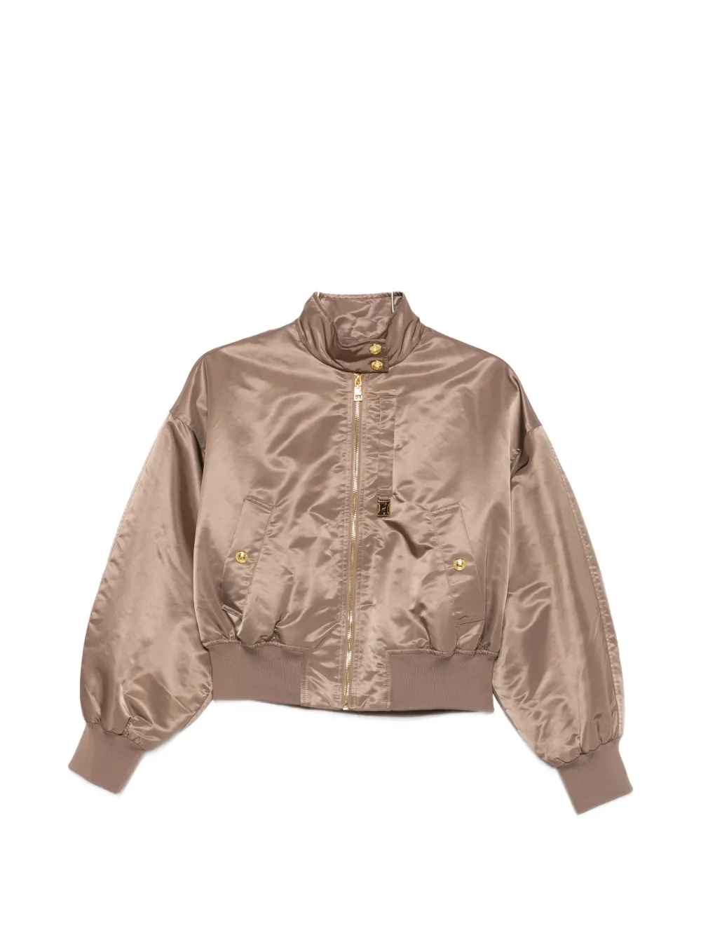 Elisabetta Franchi zip-up bomber jacket - Toni neutri