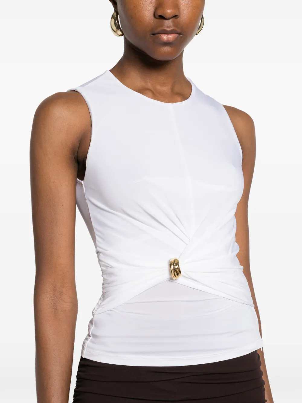 Elisabetta Franchi Top met geknoopt detail Wit