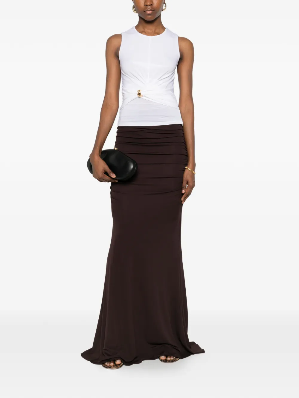 Elisabetta Franchi Top met geknoopt detail Wit