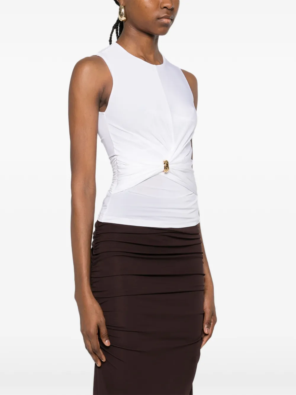 Elisabetta Franchi Top met geknoopt detail Wit